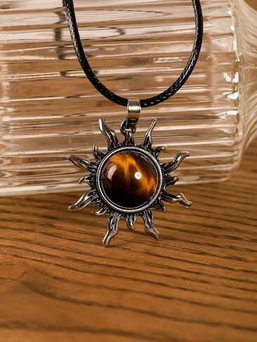 Sacina Gothic Sun Pendant Necklace, Goth Boho Necklace for Women, Christmas Jewelry Gift For Women in Saudi Arabia