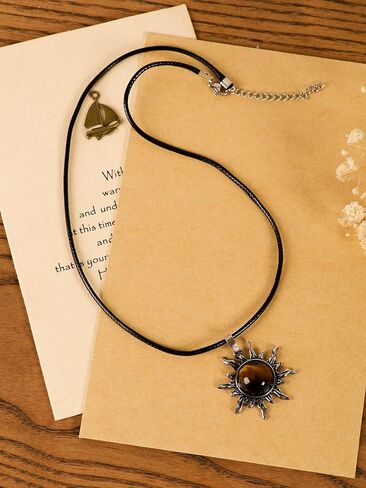 Sacina Gothic Sun Pendant Necklace, Goth Boho Necklace for Women, Christmas Jewelry Gift For Women in Saudi Arabia