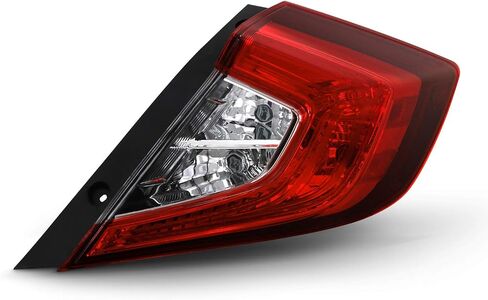 AKKON - Fits 2016 2017 2018 2019 2020 2021 Honda Civic Sedan 4-Door [US Built] Red Clear Tail Light Outer Driver Left Replacement in Saudi Arabia