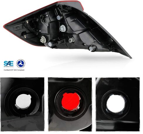 AKKON - Fits 2016 2017 2018 2019 2020 2021 Honda Civic Sedan 4-Door [US Built] Red Clear Tail Light Outer Driver Left Replacement in Saudi Arabia