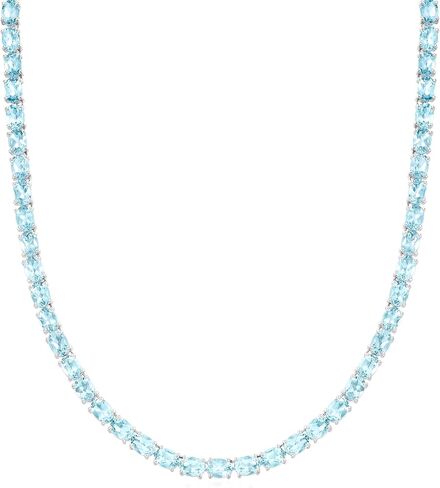 Ross-Simons Gemstone Tennis Necklace in Sterling Silver in Saudi Arabia