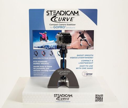 مثبت فيديو محمول باليد Steadicam Curve-BK ومقبض لكاميرات GoPro Hero 3 و4 Black & Hero 5 (أزرق) in Saudi Arabia
