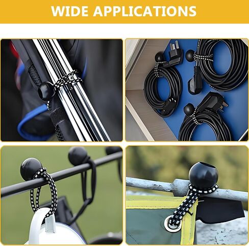 20 Pack - 10 Pcs Tarp Clips & 10 Pcs Ball Bungee Cords, Heavy Duty Tarp Clamps for Tent Awnings Caravan Canopies Car Cover Swimming Pool Cover Boat Cover Fasteners Clips (20 Pack) in Kuwait