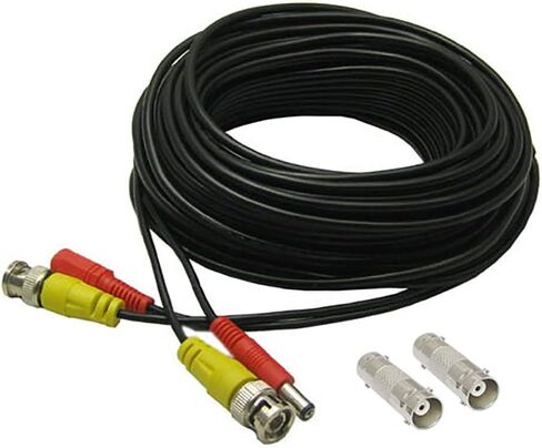 SatelliteSale CCTV Security Camera BNC Cable Siamese Pre-Made 2-in-1 Video and Power Universal Wire PVC Black Cord 50 feet in Saudi Arabia