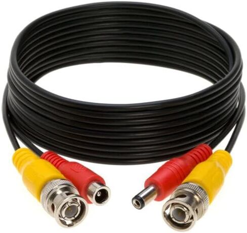 SatelliteSale CCTV Security Camera BNC Cable Siamese Pre-Made 2-in-1 Video and Power Universal Wire PVC Black Cord 50 feet in Saudi Arabia