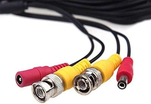 SatelliteSale CCTV Security Camera BNC Cable Siamese Pre-Made 2-in-1 Video and Power Universal Wire PVC Black Cord 50 feet in Saudi Arabia