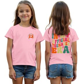 CM C&M WODRO in My Official Teenager Era Shirt for Girls 13th Birthday Party T-Shirt Kids 13 Year Old Short Sleeve Tee Tops