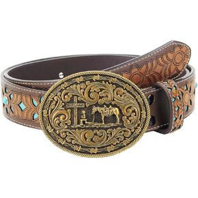 TOPACC Cowboy Belt for Men Women Western Country Cowgirl Belt for Jeans Pants Rodeo Outfit