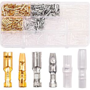 TWIDEC/400PCS موصلات الرصاص الذكور والإناث طقم 3.9 ملم من طرف النحاس النحاسي كتلة مع الأكمام العازلة موصلات طرفية تجعيد للدراجة النارية الشاحنة الكهربائية للسيارات