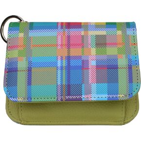 Julia Buxton Madras PMU Vegan Leather Mini Flap Card Case