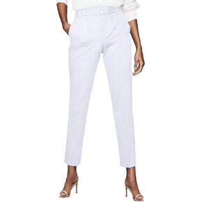 Womens Dress Pants High Stretch Straight Leg White Pants for Work Business Casual with Pockets X-Large
