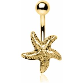 WildKlass Jewelry Gold Plated Starfish Navel Ring