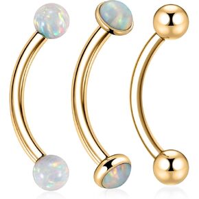 AROWRO G23 Titanium Eyebrow Jewelry 16g Eyebrow Piercing Jewelry Curved Barbell