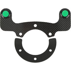 Universal 6-Bolt Racing Steering Wheel Horn Button Kit, Acouto Steering Wheel Horn Button 6 Bolts Carbon Fiber External Horn Button Kits Steering Wheel Modified Button for Horns Lights (Green)