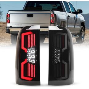 LED LED Tail Lights لـ Chevy Silverado 1500 2014-2018 & Chevy Silverado 2500HD/3500HD 2015-2018 ، وليس لفضيلة مع مصنع LED Light و Smoke Lens