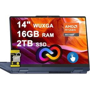 Lenovo IdeaPad Flex 5 2-in-1 Laptop, 14" Full HD IPS Touch Screen, AMD Ryzen 7 4700U, Webcam, Backlit Keyboard, Fingerprint Reader, USB-C, HDMI, Windows 10 Home, 16GB RAM, 512GB PCIe SSD
