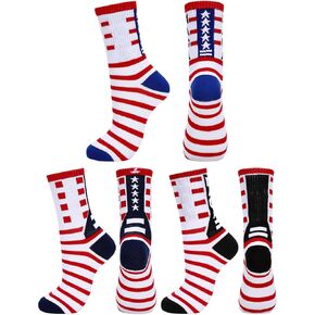 3 Pairs Socks 4th of July Stylish Fun Sock for Men Women
