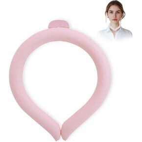 Neck Cooling Tube – Reusable Wearable Cooling Wrap with 28°C/82.4°F Freeze Point for Summer Heat Relief, Outdoor Activities, and Daily Comfort, Pink L