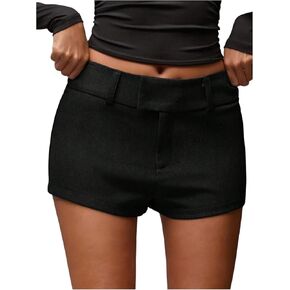 Women's Elegant Mini Shorts Dressy Casual Office Work Summer Shorts with Pockets