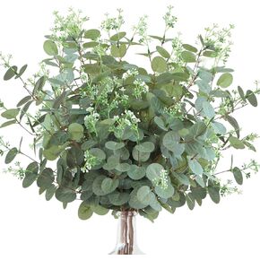 Zifty 6 PCS Eucalyptus ينبع 26 "بابيس طويل القامة تنفس الزهور الاصطناعية الأزهار الفضية مزيفة أوراق الأوراق الفروع لباقات المزارع مزرعة الخريف ديكور الحفل المركزية ترتيبات الأزهار