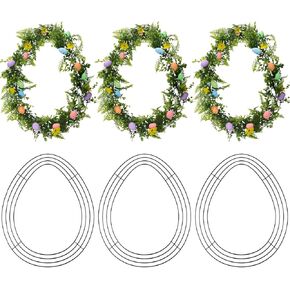 6 Pcs Bunny Wreath Form,Wire Wreath Frame for Easter DIY Craft Project Indoor Outdoor Holiday Hanging Decor 16 Inches (Bunny)