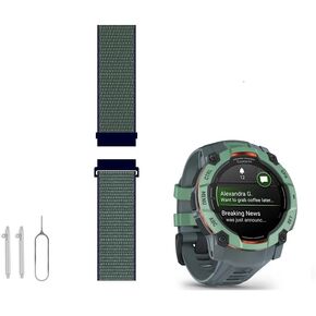 Woven Nylon Strap Compatible for Garmin Instinct Tactical/Esports/Surf/Camo/Solar Instinct 2/2S Outdoor Sport Watch Running Smartwatch Replacement Band
