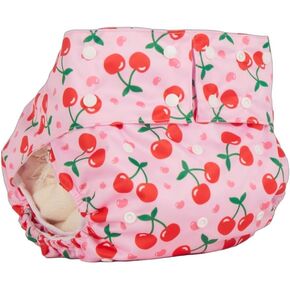 ABDL Diaper Adult Printed Diaper, Unisex - Cherry and Pink Leak Proof, Super Absorbent Diaper, Adult Diaper Cover/Wrap, ABDL Japanese Standard