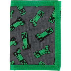 Jinx Minecraft Creeper Nylon Tri Wallet ، أخضر ، مقاس واحد