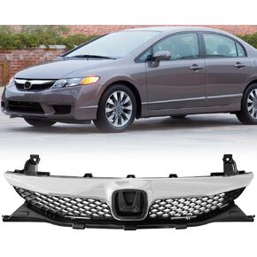 Front Bumper Grille For Honda Civic 4 Door Sedan Black With Chrome Trim Grill 2009-2011 HO1210127 71121SNAA50