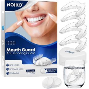Mouth Guard for Grinding Teeth at Night, Mouth Guard for Clenching Teeth at Night Upgraded Material, Night Guards for Teeth Grinding, Anti Grinding Guard for Adult with 6 Cleaning Tablets