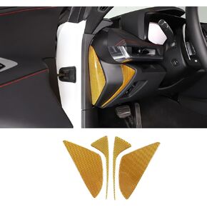 Soft Carbon Fiber Side Door Body Bump Panel Protector Cover Trim Fit for Chevrolet Corvette C8 Stingray 2020-2024, Inner Door Anti-Collision Strip Decoration Sticker Accessories, 4PCS (Black)