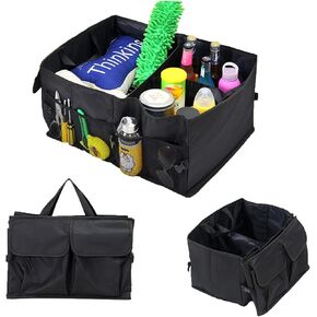 Foldable Trunk Organizer for Car with 2 Pocket and 4 Net,52L Large Capacity Car Trunk Organizer SUV for Clutter Storaging,Universal Oxford Cloth Trunks Storage Box