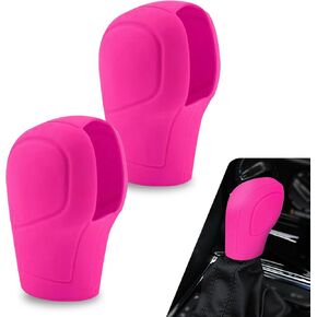 2 PCS Car Gear Shift Knob Cover, Silicone Gear Shift Cover, Anti-Slip Auto Knob Gear Stick Protector, Universal Car Decorative Accessories, for Most Cars (Black)