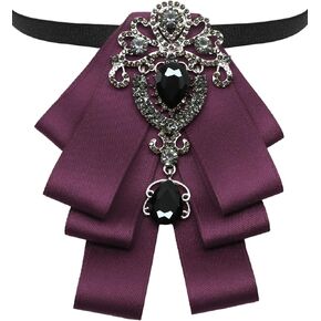 Mens Bow Tie Pre Tied Satin Ribbon Rhinestone Bowtie for Women and Men