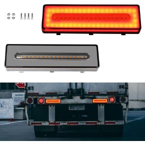 Pack-2 Trailer Double-Color Wanillight ، 4.8 × 1.3 × 0.8 من ثلاثة إدارات لضوء الإشارة إلى ماء فرامل ماء ، ومصباح مائي 50000H ، عالمي للسيارات (أحمر وأصفر)