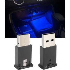 2PCS Car Lights Interior,Car Accessories,Ambient Lighting Cars,DC 5V Intelligent Automotive Interior Lights,Mini USB LED Decoration Night Light,Atmosphere Lamp for Auto,Fit for Cars (USB*2)