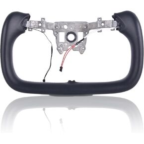 Yoke Racing Steering Wheel for Tesla Model 3 Highland 2024-2025, Personalized Yoke Steering Wheel Nappa Leather (Black Leather, with Heating)