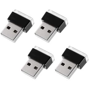4 PCS USB LED CAR CAR INTERIOR ATMOFERE LAMP ، MINI LED LED-Interface Interface Trunk Ambient Light ، محمولة USB Light Lighting Decor Interior Decor
