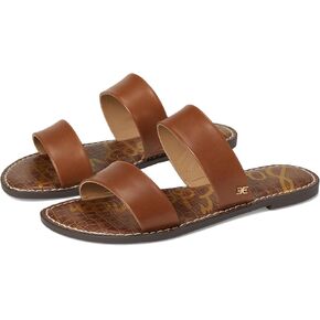 Sam Edelman Women's Gala Flat Sandal, Rich Cognac Leather, 8 Wide