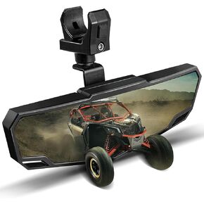مرآة عرض خلفية UTV ، مرايا الرؤية الخلفية لـ RZR Center لـ Polaris RZR/Pioneer/Talon/Kawasaki Krx/Mule/Can Am X3/CFMoto مع قفص شريط لفة 1.5 "-2" و 360 درجة قابلة للتعديل