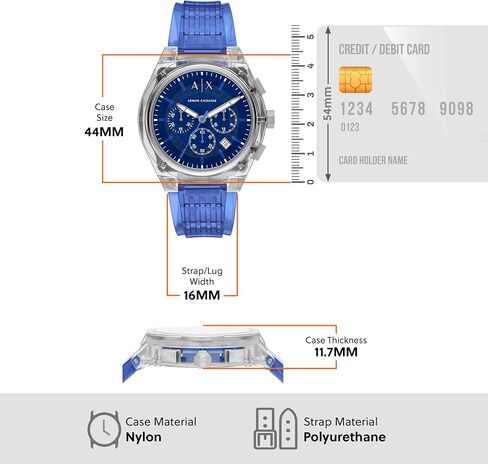 Armani Exchange A | X Chronograph Watch for Men ؛ ساعة الرجال مع الجلد أو الفولاذ المقاوم للصدأ أو شريط السيليكون in Saudi Arabia