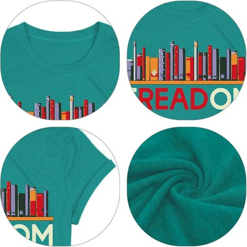 PQZ Women's Book Lover T-Shirt - White, Loose Fit, Short Sleeve, Crew Neck - S, M, L, XL, XXL in Saudi Arabia