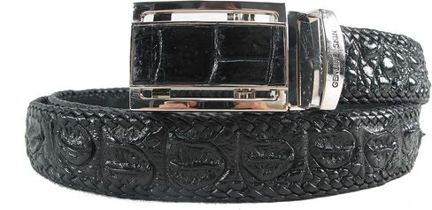 Genuine Crocodile Alligator Backbone Skin Leather Auto Locking Handmade Belt 46" Long in Saudi Arabia