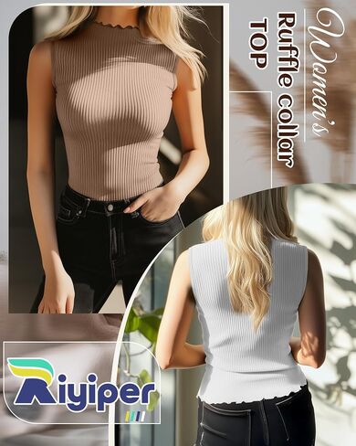 RIYIPER 3 Pack Women's Women's Slobess Mockts Tertlenecks قمصان الخس in Kuwait