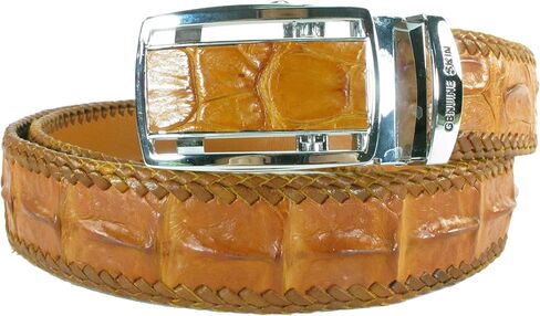 Genuine Crocodile Alligator Backbone Skin Leather Auto Locking Handmade Belt 46" Long in Saudi Arabia