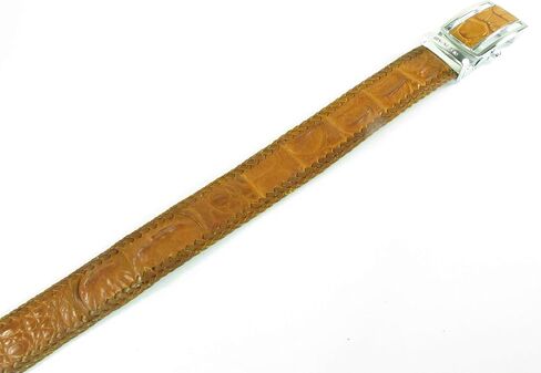 Genuine Crocodile Alligator Backbone Skin Leather Auto Locking Handmade Belt 46" Long in Saudi Arabia
