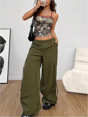 Floerns Women's Camouflage Sleeveless Camisole Scoop Neck Ruched Y2K Cami Tops in Saudi Arabia