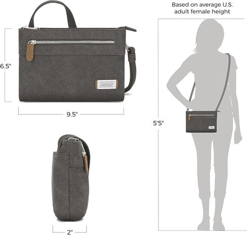 Travelon Anti-theft Heritage Cross Body Bag Cross Body Bag, Sage, 10.5 x 7 x 2 in Saudi Arabia