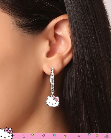 Sanrio Hello Kitty Jewelry Dangle and Hoop Earrings for Women, Fashion Hello Kitty Earrings with Crystals or Enamel Plating in Kuwait