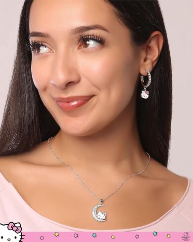 Sanrio Hello Kitty Jewelry Dangle and Hoop Earrings for Women, Fashion Hello Kitty Earrings with Crystals or Enamel Plating in Kuwait